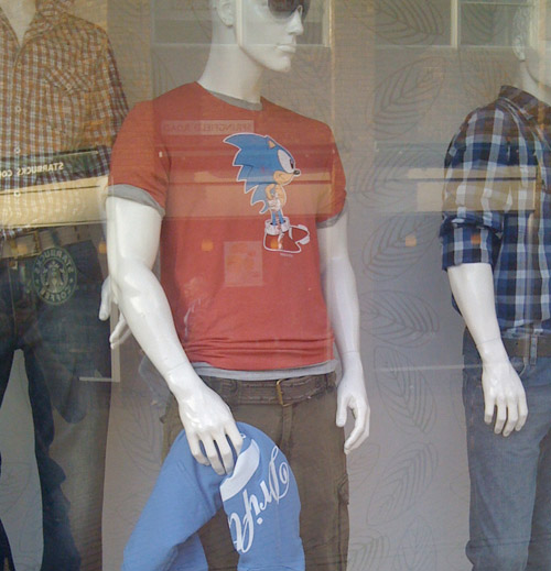 Sonic t-shirts - as ironic as cowboy shirts and big sunglasses :((((