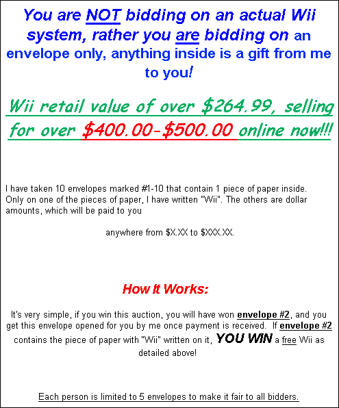 Wii eBay shyster vendetta
