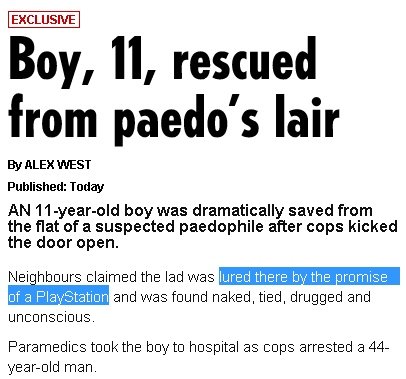 playstation paedo