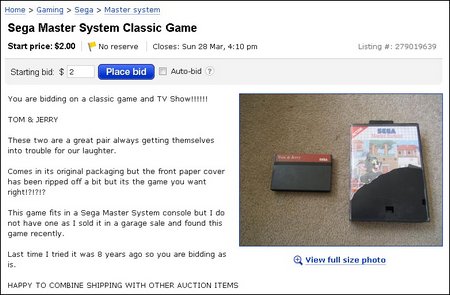 sega master system tom and jerry RARE